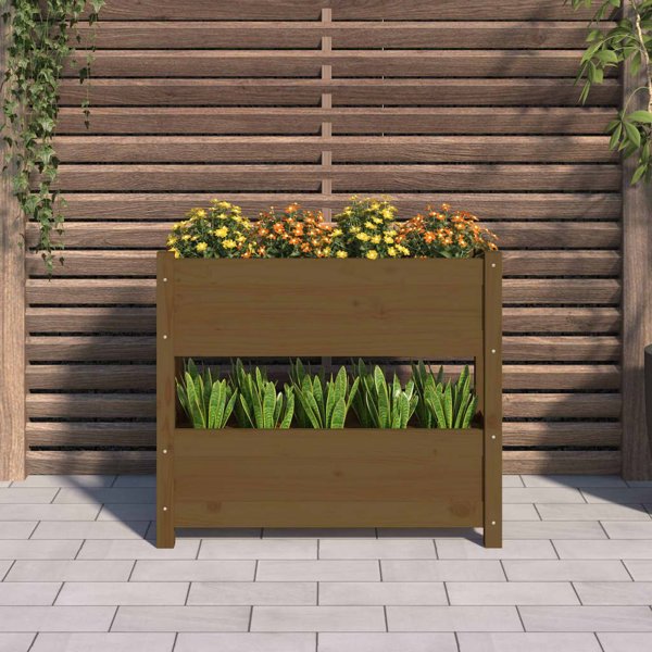 vidaXL Donica μελιτζανί 77x25x66 cm από μασίφ πεύκο