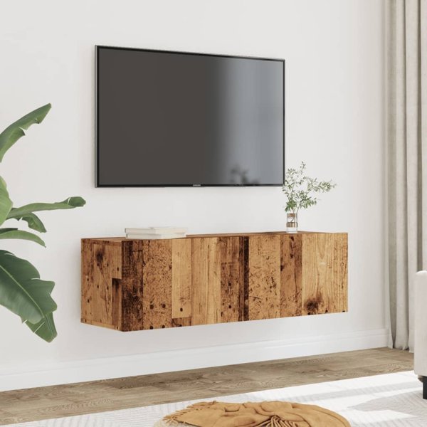 vidaXL Scienne szafki TV, 2 sztuki, stare drewno, 100x30x30 cm