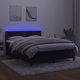 vidaXL Κρεβάτι κοντινεντάλ με στρώμα και LED, μαύρο βελούδο, 140x190 εκ.