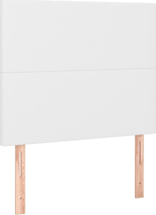 vidaXL Επικεφαλίδα για κρεβάτι, 2 τεμ., λευκό, 80x5x78/88 εκ., συνθετικό δέρμα