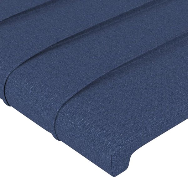 vidaXL Zaglowek do lozka z LED, mple, 203x16x118/128 cm, tkanina