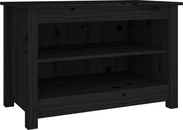 vidaXL vidaXL Szafka na buty, czarna, 70x38x45,5 cm, drewno sosnowe