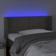 vidaXL Zaglowek do lozka z LED, σκοτεινο γκρι, 103x16x78/88 cm, βελούδο