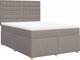 vidaXL Κοντινεντάλ κρεβάτι με στρώμα, taupe ύφασμα, 140x190 εκ.