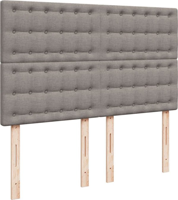 vidaXL Κοντινεντάλ κρεβάτι με στρώμα, taupe ύφασμα, 140x190 εκ.