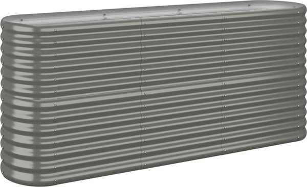 vidaXL vidaXL Donica ogrodowa, malowana proszkowo stal, 152x40x68 cm, szara