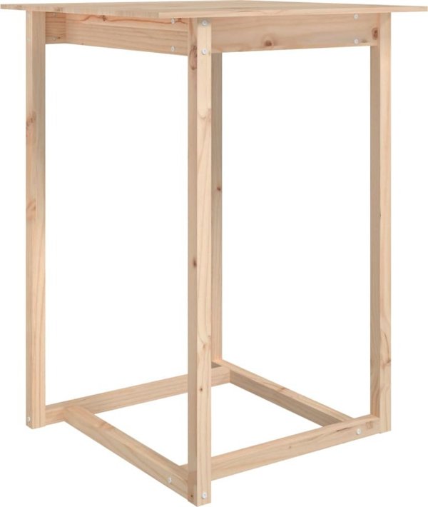 vidaXL Stolik barowy, 80x80x110 cm, lite drewno sosnowe