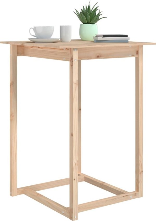 vidaXL Stolik barowy, 80x80x110 cm, lite drewno sosnowe