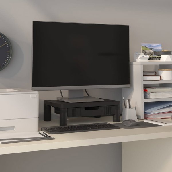 vidaXL vidaXL Podstawka pod monitor, czarna, 43x30,5x13 cm