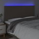 vidaXL Κεφαλάρι για κρεβάτι με LED, taupe, 200x5x118/128 cm, ύφασμα