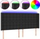 vidaXL Zaglowek do lozka z LED, czarny, 163x16x118/128 cm, sztuczna skora