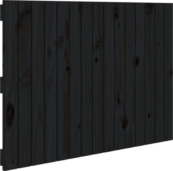 vidaXL Κεφαλάρι κρεβατιού, μαύρο, 95,5x3x60 cm, μασίφ πεύκο