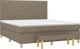 vidaXL Κρεβάτι κοντινεντάλ με στρώμα, taupe, ύφασμα, 160x200 εκ.