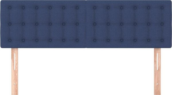 vidaXL Κεφαλάρια Κρεβατιού, 2 τεμ., μπλε, 72x5x78/88 εκ., ύφασμα