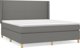 vidaXL Λουκο Kontynentalne με στρώμα, σκούρο γκρι ύφασμα 180x200 εκ.