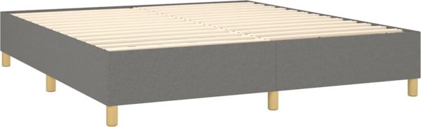 vidaXL Λουκο Kontynentalne με στρώμα, σκούρο γκρι ύφασμα 180x200 εκ.
