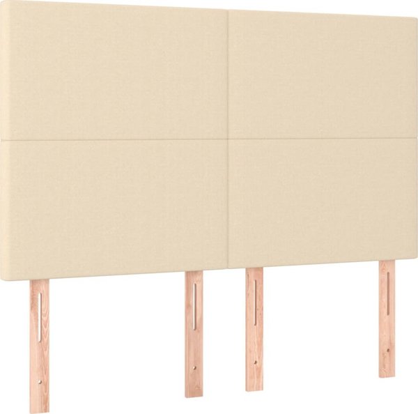 vidaXL Κεφαλάρια για κρεβάτι, σετ 4 τεμ., κρεμ, 72x5x78/88 cm, ύφασμα