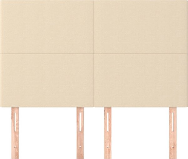 vidaXL Κεφαλάρια για κρεβάτι, σετ 4 τεμ., κρεμ, 72x5x78/88 cm, ύφασμα