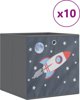 vidaXL Αναδιπλουμενα κουτια, 10 τμχ, γκρι, 32x32x32 εκ., απο μη υφασμενο υφασμα