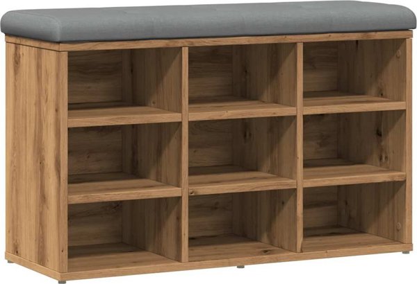 vidaXL Παπουτσοθήκη με Κάθισμα, Artisan Oak, 82x32x50 εκ.