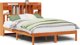 vidaXL Κρεβάτι με Ραφιέρα 140x190 cm Πευκοξύλου Καφέ Κερί