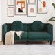vidaXL Sofa 2-osobowa z poduszkami, ciemnozielona, aksamit