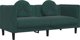 vidaXL Sofa 2-osobowa z poduszkami, ciemnozielona, aksamit