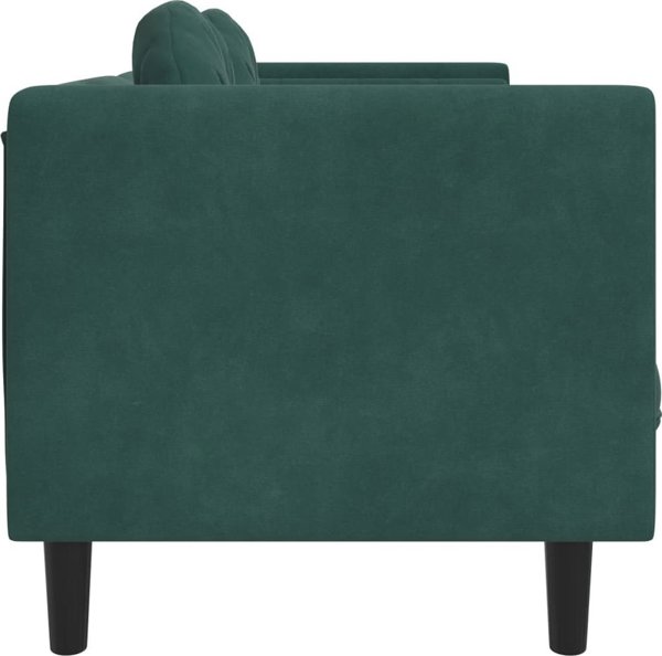 vidaXL Sofa 2-osobowa z poduszkami, ciemnozielona, aksamit