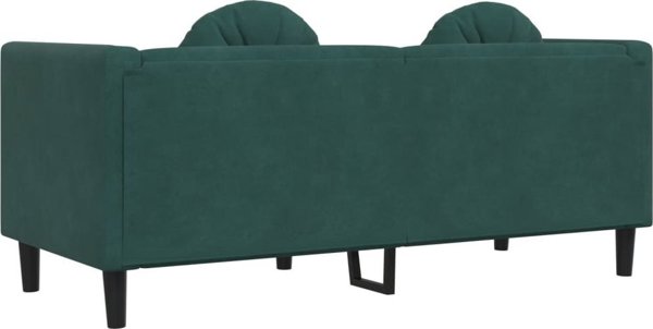 vidaXL Sofa 2-osobowa z poduszkami, ciemnozielona, aksamit