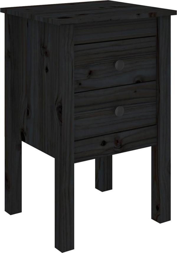 vidaXL vidaXL Szafki nocne, 2 szt, czarne, 40x35x61,5 cm, lite drewno sosnowe