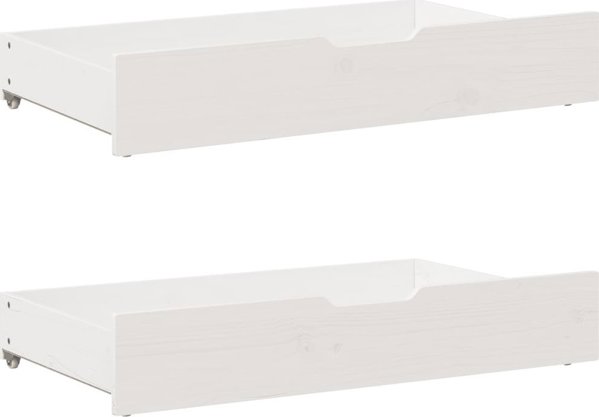 vidaXL Κρεβάτι με ράφι, χωρίς στρώμα, λευκό, 100x200 εκ., πεύκο