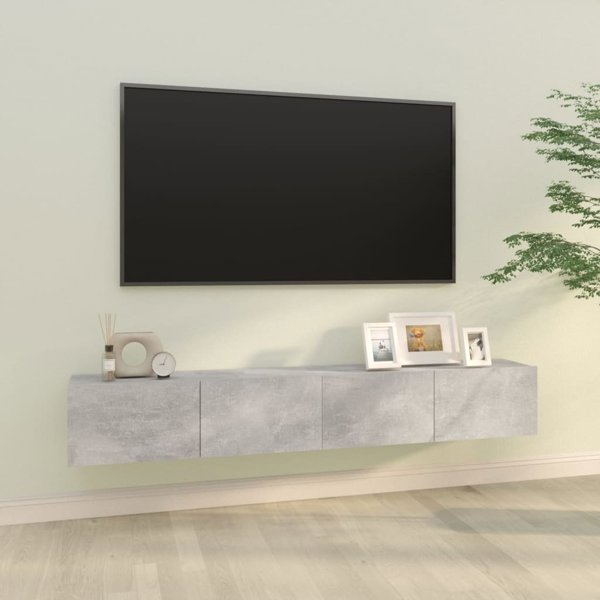 vidaXL Szafki scienne pod TV, 2 szt, betonowa szarosc, 100x30x30 cm