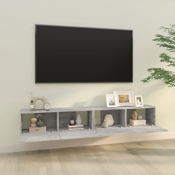 vidaXL Szafki scienne pod TV, 2 szt, betonowa szarosc, 100x30x30 cm