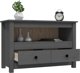 vidaXL vidaXL Szafka pod telewizor, szara, 79x35x52 cm, lite drewno sosnowe