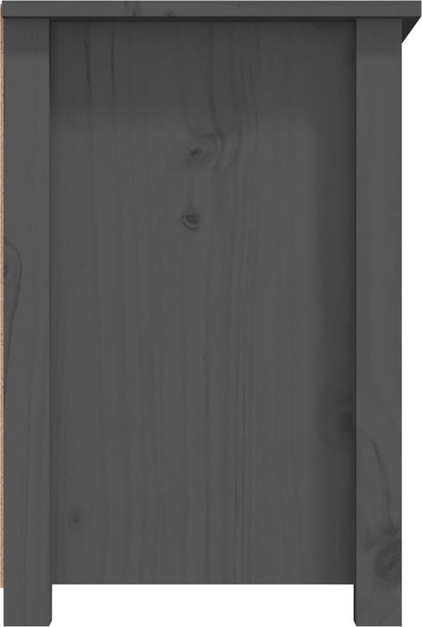 vidaXL vidaXL Szafka pod telewizor, szara, 79x35x52 cm, lite drewno sosnowe