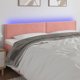 vidaXL Zaglowek do lozka me to LED rozowy 200x5x78/88 cm aksamit
