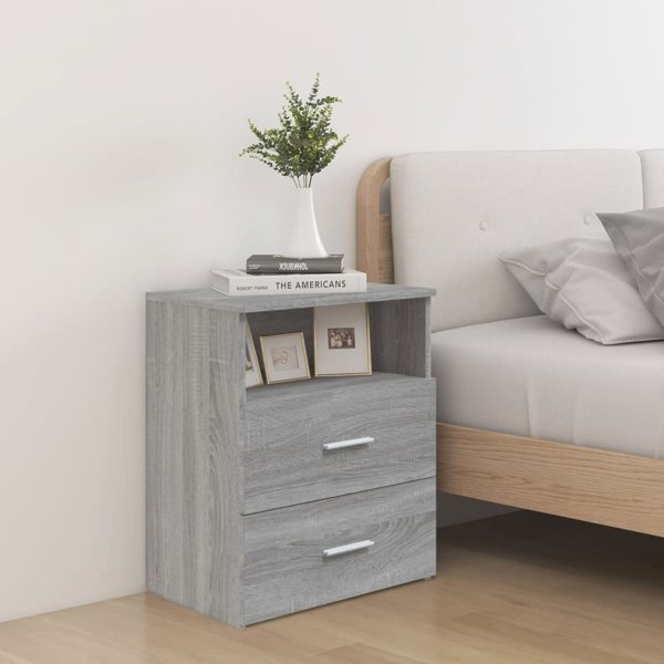 vidaXL Κομοδίνο σε γκρι χρώμα δεσόνα σονόμα, 50x32x60 εκ.