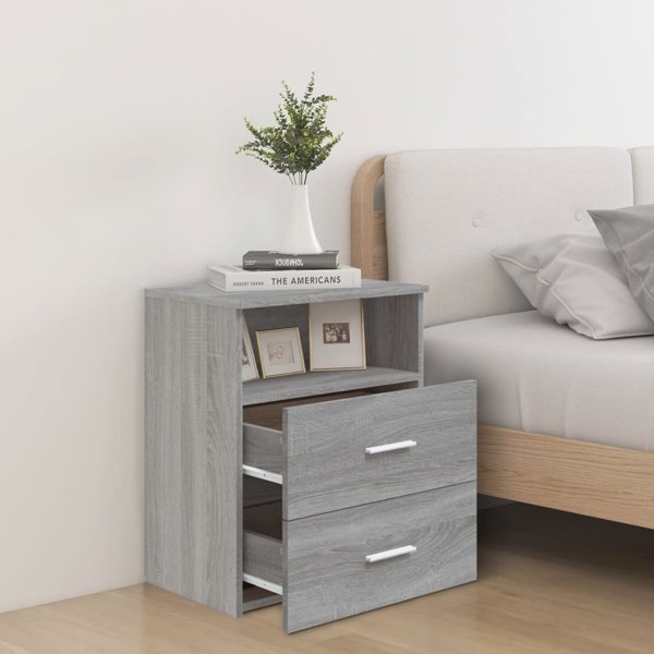 vidaXL Κομοδίνο σε γκρι χρώμα δεσόνα σονόμα, 50x32x60 εκ.