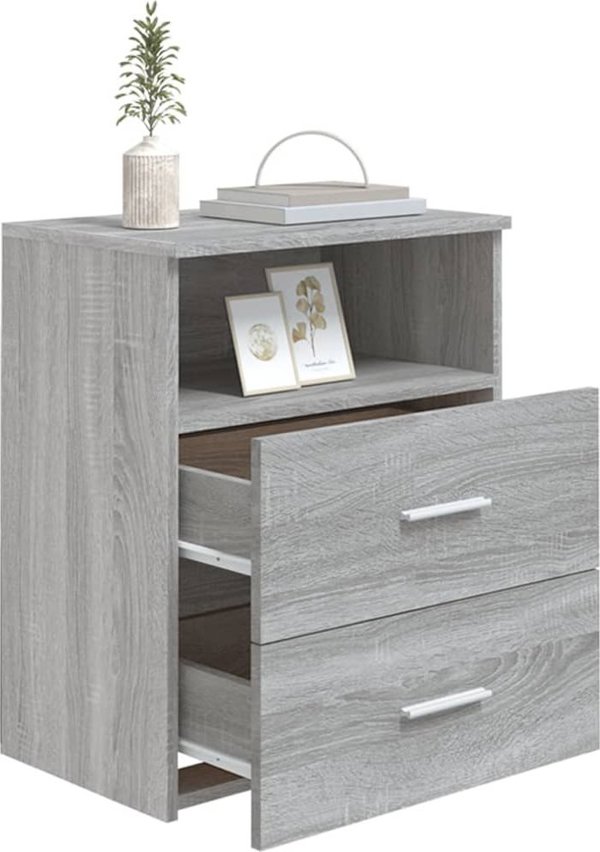 vidaXL Κομοδίνο σε γκρι χρώμα δεσόνα σονόμα, 50x32x60 εκ.