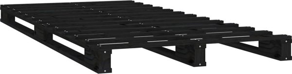 vidaXL Κορμός κρεβατιού, μαύρος, 75x190 cm, μασίφ πεύκο, μονός