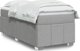vidaXL Κρεβάτι Continental με στρώμα, ανοιχτό γκρι, ύφασμα, 100x200 εκ.