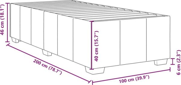 vidaXL Κρεβάτι Continental με στρώμα, ανοιχτό γκρι, ύφασμα, 100x200 εκ.