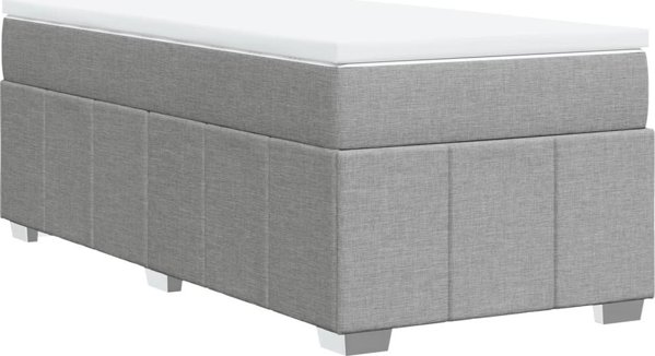 vidaXL Κρεβάτι Continental με στρώμα, ανοιχτό γκρι, ύφασμα, 100x200 εκ.