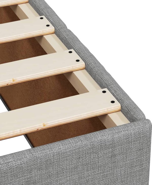 vidaXL Κρεβάτι Continental με στρώμα, ανοιχτό γκρι, ύφασμα, 100x200 εκ.