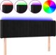 vidaXL Zaglowek do lozka z LED czarny 147x16x78/88 cm aksamit