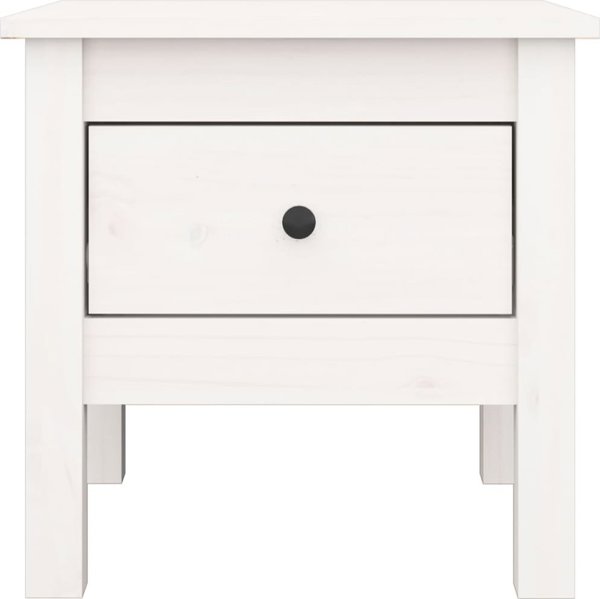 Πλαϊνά τραπεζάκια vidaXL 2 τεμ. λευκά 40x40x39 cm μασίφ πευκόξυλο