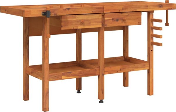 vidaXL Stolik roboczy με συρτάρια και τσάπες, 162x62x83 εκ, από ακασία