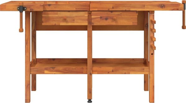 vidaXL Stolik roboczy με συρτάρια και τσάπες, 162x62x83 εκ, από ακασία