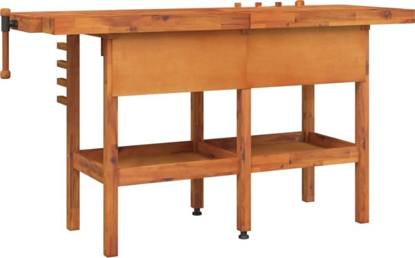 vidaXL Stolik roboczy με συρτάρια και τσάπες, 162x62x83 εκ, από ακασία