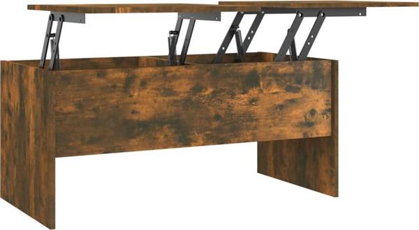 vidaXL Τραπεζάκι σαλονιού, καπνιστή δρυς, 102x50,5x46,5 cm